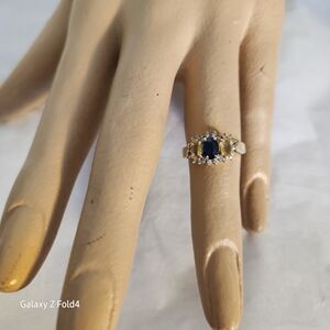 14K Blue And Yellow Sapphires